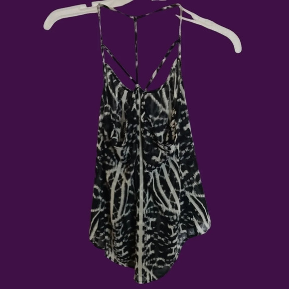 Express tank top spaguetti strap halter blk/wht size xsmall - Picture 2 of 8